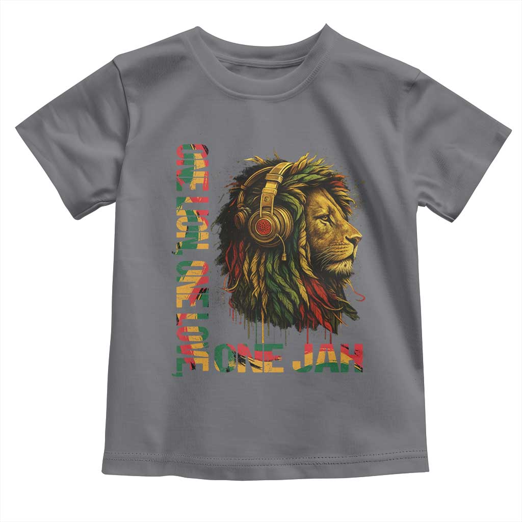 One Love Rasta Lion Toddler T Shirt Rastafari Reggae Jamaica Roots Lion of Judah Dreadlocks TS10 Charcoal Print Your Wear