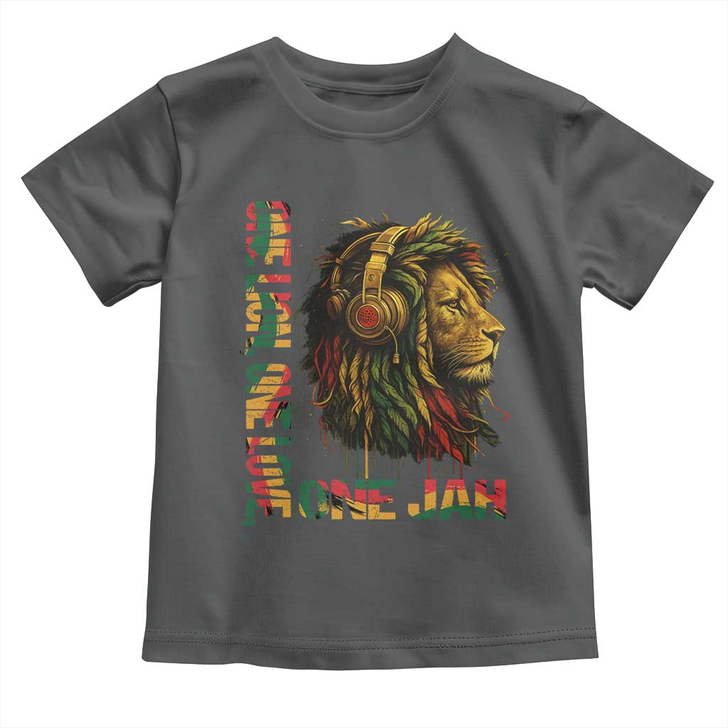 One Love Rasta Lion Toddler T Shirt Rastafari Reggae Jamaica Roots Lion of Judah Dreadlocks TS10 Dark Heather Print Your Wear