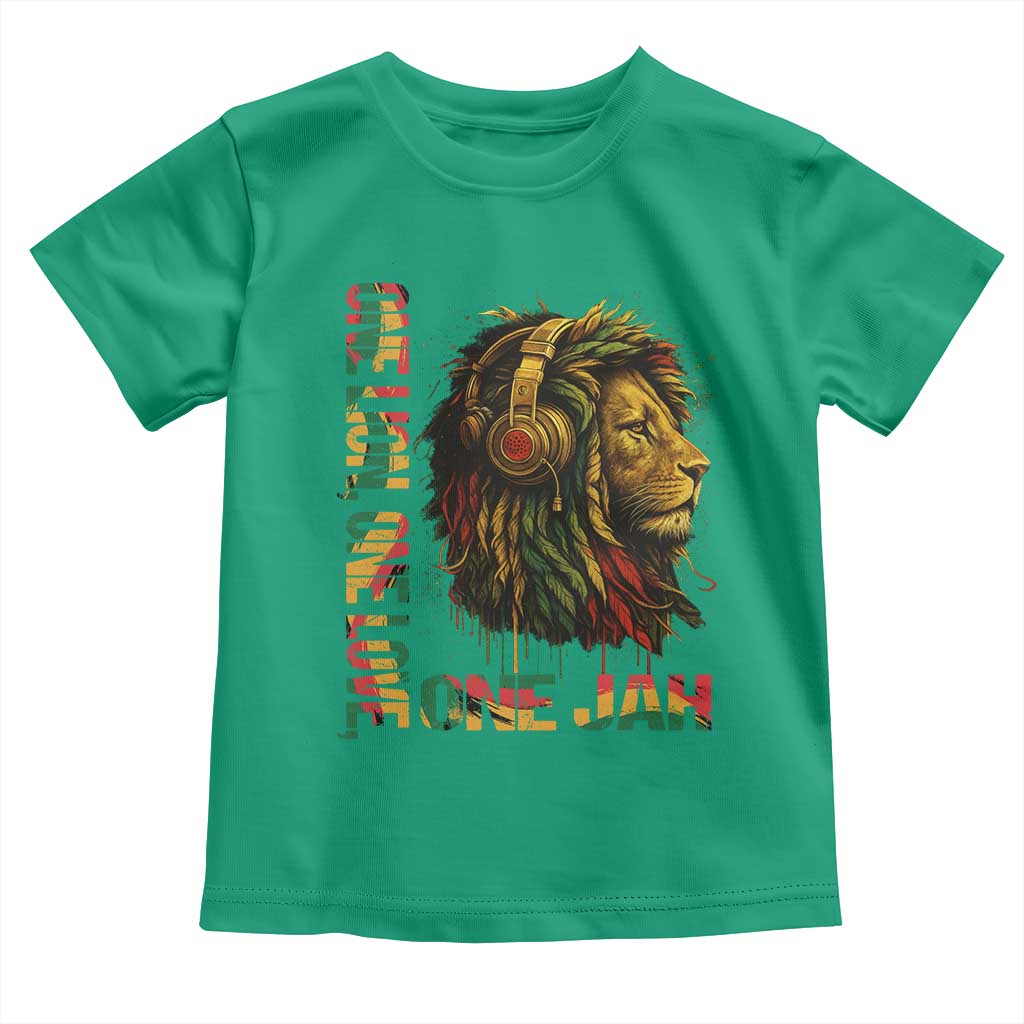 One Love Rasta Lion Toddler T Shirt Rastafari Reggae Jamaica Roots Lion of Judah Dreadlocks TS10 Irish Green Print Your Wear