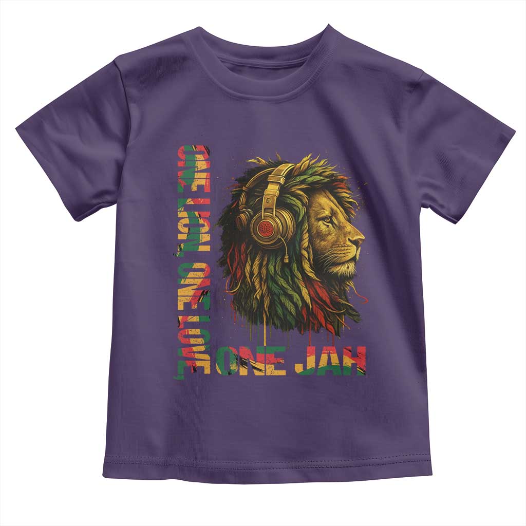 One Love Rasta Lion Toddler T Shirt Rastafari Reggae Jamaica Roots Lion of Judah Dreadlocks TS10 Purple Print Your Wear