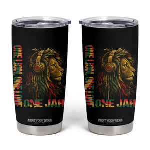 One Love Rasta Lion Tumbler Cup Rastafari Reggae Jamaica Roots Lion of Judah Dreadlocks TS10 Black Print Your Wear