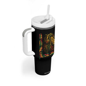 One Love Rasta Lion Tumbler With Handle Rastafari Reggae Jamaica Roots Lion of Judah Dreadlocks TS10 Print Your Wear