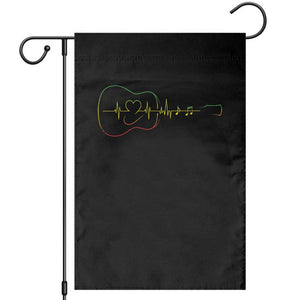 Guitar Rastafari Heartbeat Garden Flag Jamaica ECG Pulse Rasta Reggae Music Vibes TS10 Black Print Your Wear