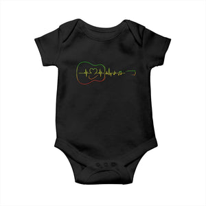 Guitar Rastafari Heartbeat Baby Onesie Jamaica ECG Pulse Rasta Reggae Music Vibes TS10 Black Print Your Wear