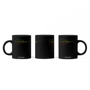 Guitar Rastafari Heartbeat Coffee Mug Jamaica ECG Pulse Rasta Reggae Music Vibes TS10 Print Your Wear