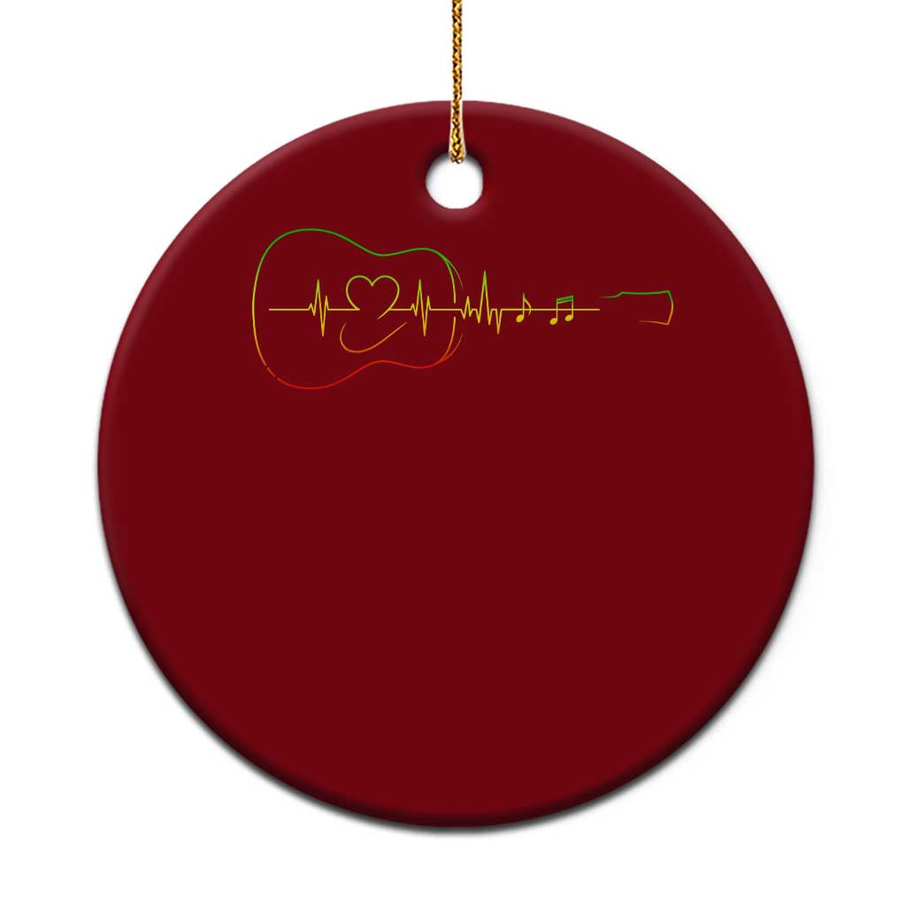 Guitar Rastafari Heartbeat Ceramic Ornament Jamaica ECG Pulse Rasta Reggae Music Vibes TS10 1pc Red Print Your Wear