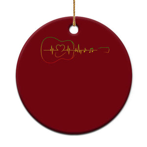Guitar Rastafari Heartbeat Ceramic Ornament Jamaica ECG Pulse Rasta Reggae Music Vibes TS10 1pc Red Print Your Wear