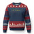 Guitar Rastafari Heartbeat Ugly Christmas Sweater Jamaica ECG Pulse Rasta Reggae Music Vibes TS10 Navy Red Print Your Wear