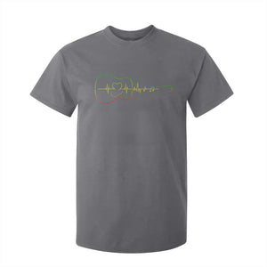 Guitar Rastafari Heartbeat T Shirt For Kid Jamaica ECG Pulse Rasta Reggae Music Vibes TS10 Charcoal Print Your Wear