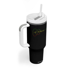 Guitar Rastafari Heartbeat Tumbler With Handle Jamaica ECG Pulse Rasta Reggae Music Vibes TS10 Print Your Wear