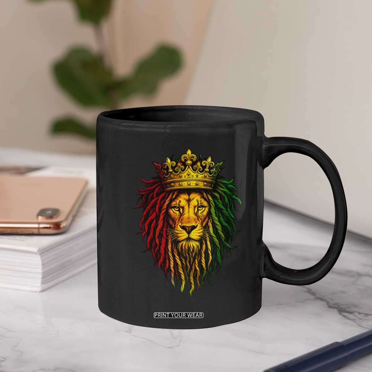 Rasta Reggae Lion Coffee Mug Jamaican Pride Lion of Judah Gift for Rastafari TS10 Print Your Wear