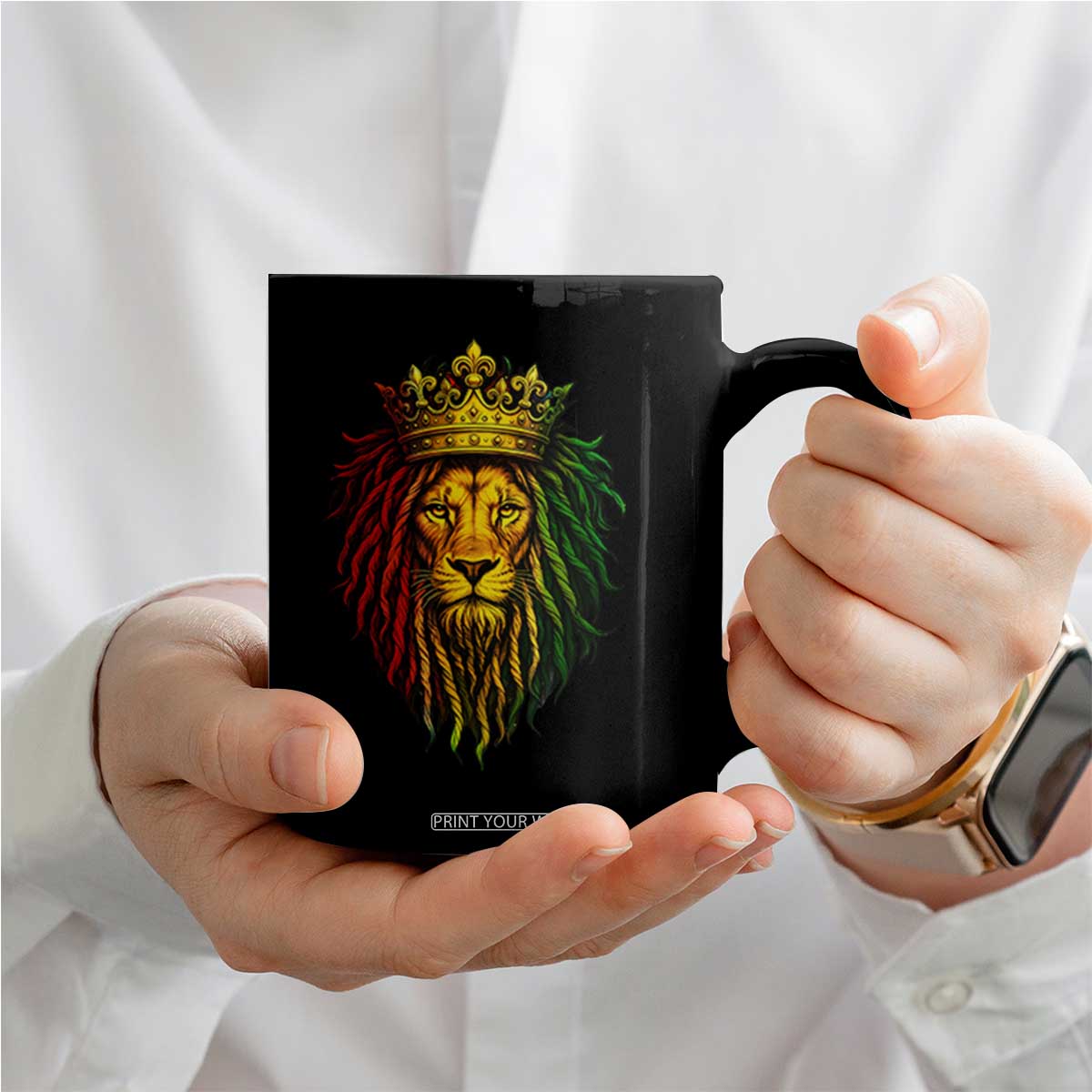 Rasta Reggae Lion Coffee Mug Jamaican Pride Lion of Judah Gift for Rastafari TS10 Print Your Wear