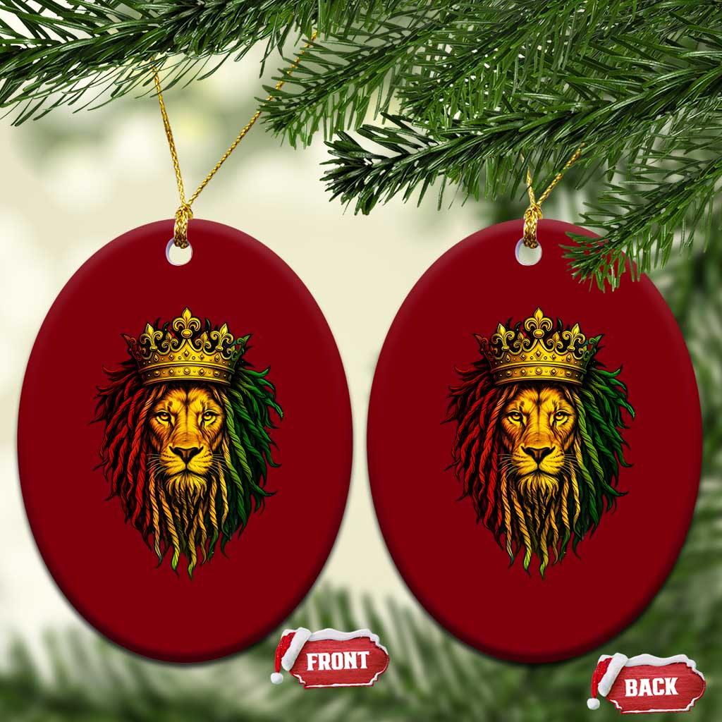 Rasta Reggae Lion Ceramic Ornament Jamaican Pride Lion of Judah Gift for Rastafari TS10 Print Your Wear