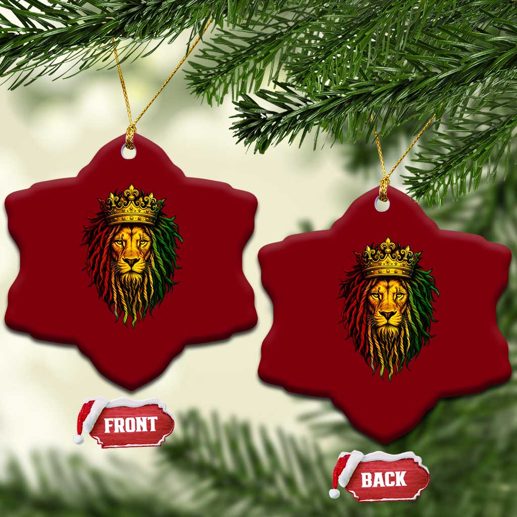 Rasta Reggae Lion Ceramic Ornament Jamaican Pride Lion of Judah Gift for Rastafari TS10 Print Your Wear