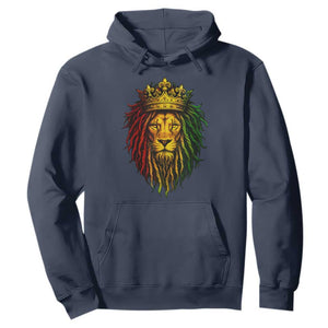 Rasta Reggae Lion Hoodie Jamaican Pride Lion of Judah Gift for Rastafari TS10 Navy Print Your Wear