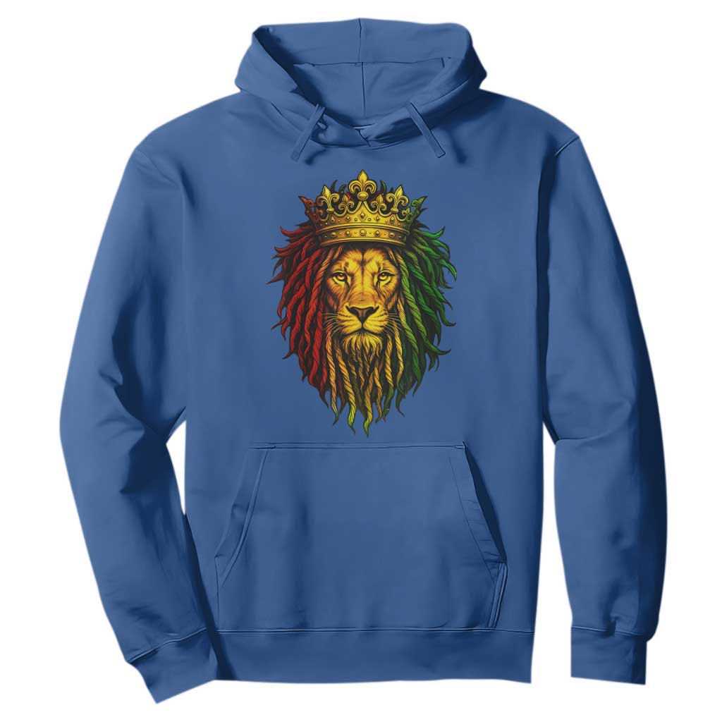 Rasta Reggae Lion Hoodie Jamaican Pride Lion of Judah Gift for Rastafari TS10 Royal Blue Print Your Wear