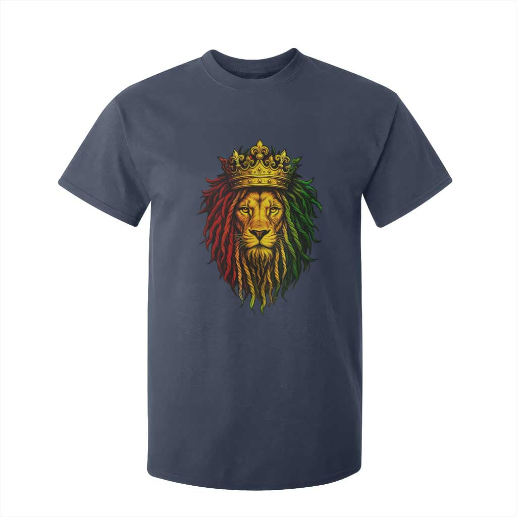 Rasta Reggae Lion T Shirt For Kid Jamaican Pride Lion of Judah Gift for Rastafari TS10 Navy Print Your Wear
