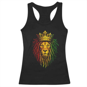 Rasta Reggae Lion Racerback Tank Top Jamaican Pride Lion of Judah Gift for Rastafari TS10 Black Print Your Wear