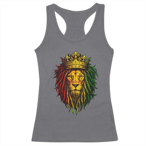 Rasta Reggae Lion Racerback Tank Top Jamaican Pride Lion of Judah Gift for Rastafari TS10 Charcoal Print Your Wear