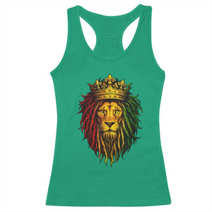 Rasta Reggae Lion Racerback Tank Top Jamaican Pride Lion of Judah Gift for Rastafari TS10 Irish Green Print Your Wear
