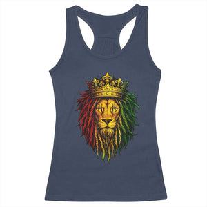 Rasta Reggae Lion Racerback Tank Top Jamaican Pride Lion of Judah Gift for Rastafari TS10 Navy Print Your Wear