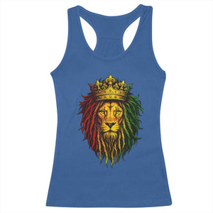 Rasta Reggae Lion Racerback Tank Top Jamaican Pride Lion of Judah Gift for Rastafari TS10 Royal Blue Print Your Wear