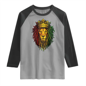 Rasta Reggae Lion Raglan Shirt Jamaican Pride Lion of Judah Gift for Rastafari TS10 Sport Gray Black Print Your Wear