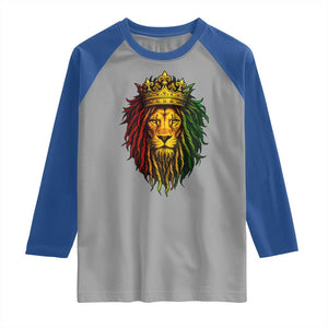 Rasta Reggae Lion Raglan Shirt Jamaican Pride Lion of Judah Gift for Rastafari TS10 Sport Gray Royal Print Your Wear