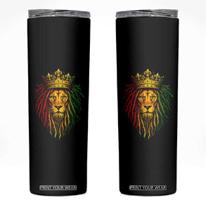Rasta Reggae Lion Skinny Tumbler Jamaican Pride Lion of Judah Gift for Rastafari TS10 Black Print Your Wear