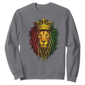 Rasta Reggae Lion Sweatshirt Jamaican Pride Lion of Judah Gift for Rastafari TS10 Charcoal Print Your Wear