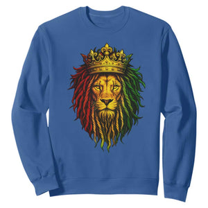 Rasta Reggae Lion Sweatshirt Jamaican Pride Lion of Judah Gift for Rastafari TS10 Royal Blue Print Your Wear