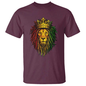 Rasta Reggae Lion T Shirt Jamaican Pride Lion of Judah Gift for Rastafari TS10 Maroon Print Your Wear