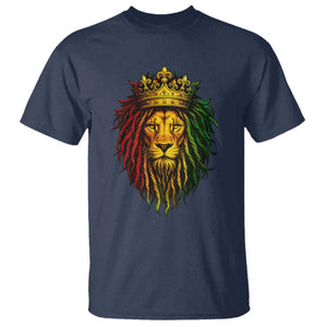 Rasta Reggae Lion T Shirt Jamaican Pride Lion of Judah Gift for Rastafari TS10 Navy Print Your Wear