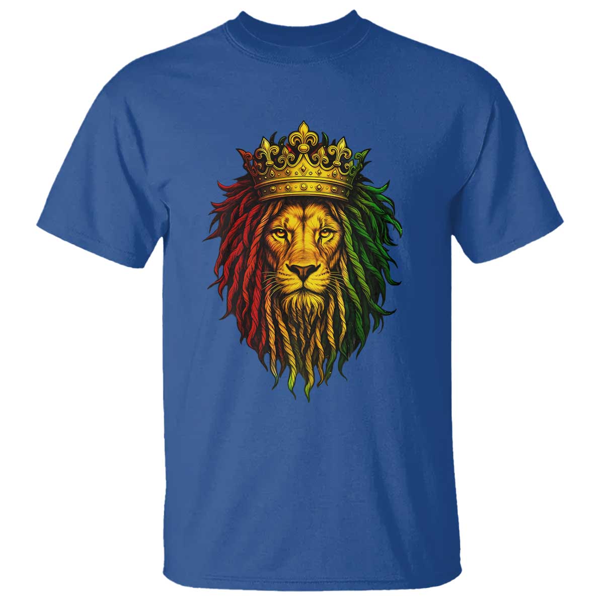 Rasta Reggae Lion T Shirt Jamaican Pride Lion of Judah Gift for Rastafari TS10 Royal Blue Print Your Wear