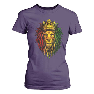 Rasta Reggae Lion T Shirt For Women Jamaican Pride Lion of Judah Gift for Rastafari TS10 Purple Print Your Wear
