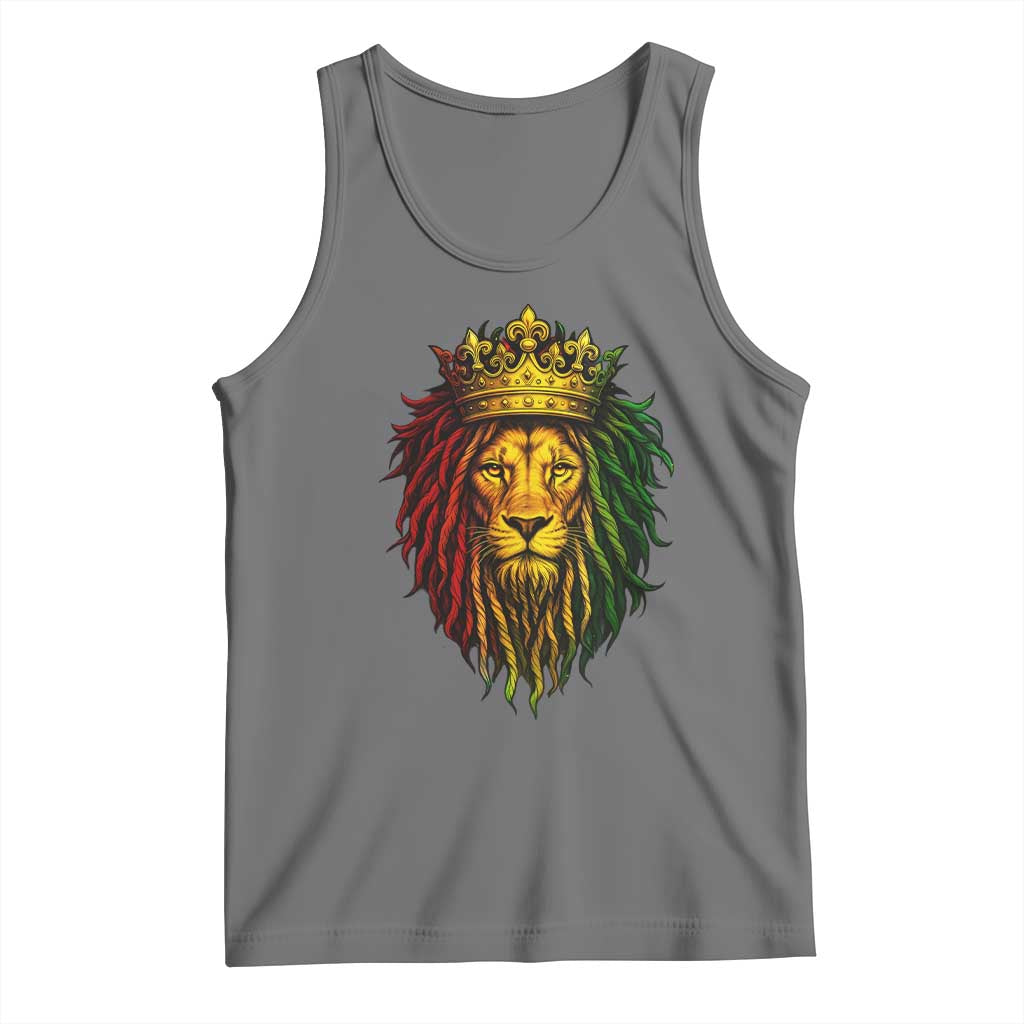 Rasta Reggae Lion Tank Top Jamaican Pride Lion of Judah Gift for Rastafari TS10 Black Heather Print Your Wear