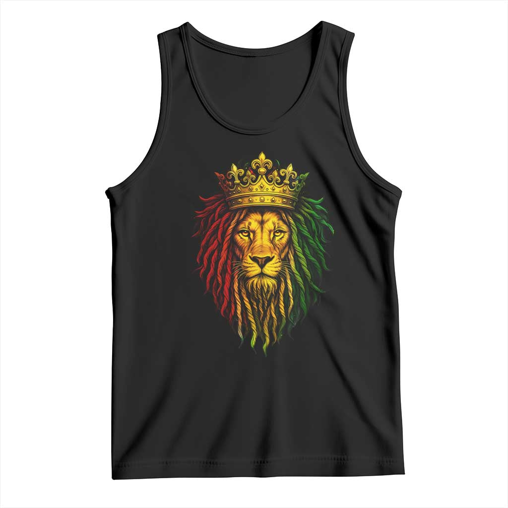 Rasta Reggae Lion Tank Top Jamaican Pride Lion of Judah Gift for Rastafari TS10 Black Print Your Wear