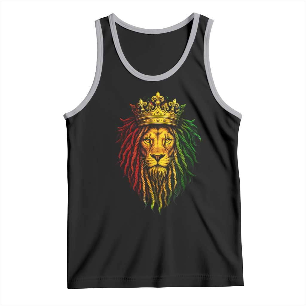 Rasta Reggae Lion Tank Top Jamaican Pride Lion of Judah Gift for Rastafari TS10 Black Athletic Heather Print Your Wear