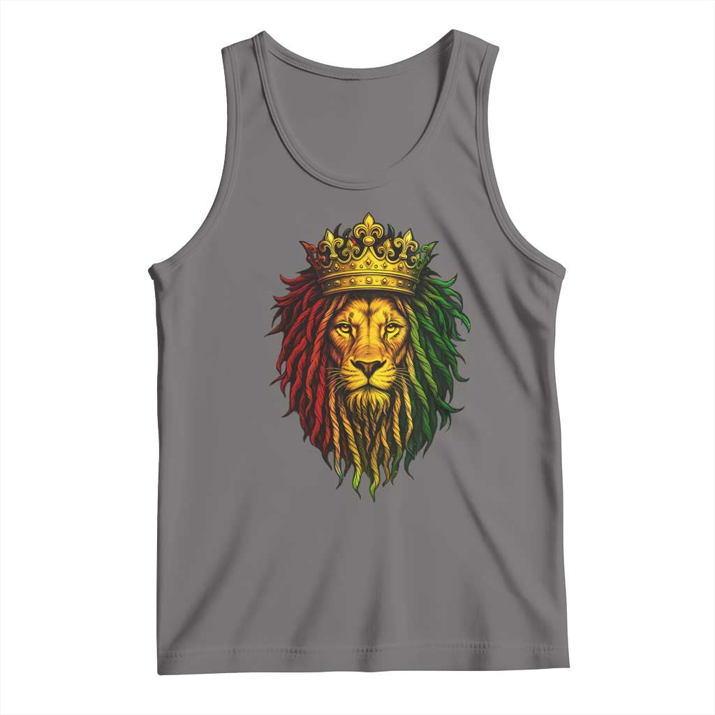 Rasta Reggae Lion Tank Top Jamaican Pride Lion of Judah Gift for Rastafari TS10 Deep Heather Print Your Wear