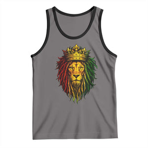 Rasta Reggae Lion Tank Top Jamaican Pride Lion of Judah Gift for Rastafari TS10 Deep Heather Black Print Your Wear