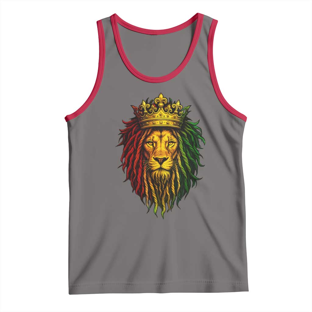 Rasta Reggae Lion Tank Top Jamaican Pride Lion of Judah Gift for Rastafari TS10 Deep Heather Red Print Your Wear
