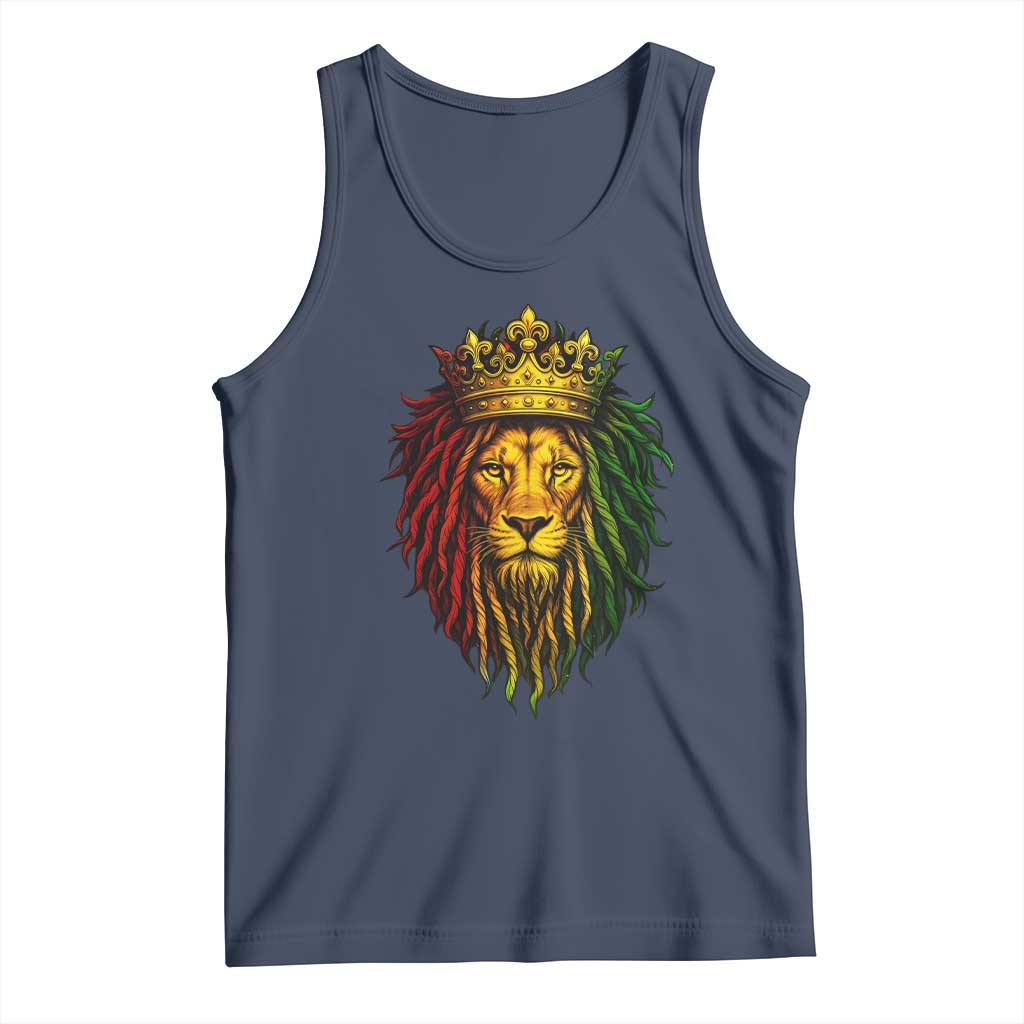 Rasta Reggae Lion Tank Top Jamaican Pride Lion of Judah Gift for Rastafari TS10 Navy Print Your Wear