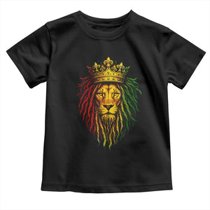 Rasta Reggae Lion Toddler T Shirt Jamaican Pride Lion of Judah Gift for Rastafari TS10 Black Print Your Wear