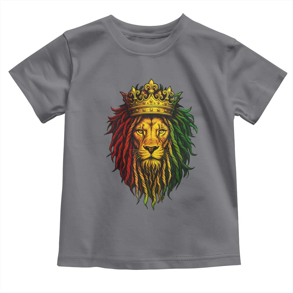 Rasta Reggae Lion Toddler T Shirt Jamaican Pride Lion of Judah Gift for Rastafari TS10 Charcoal Print Your Wear