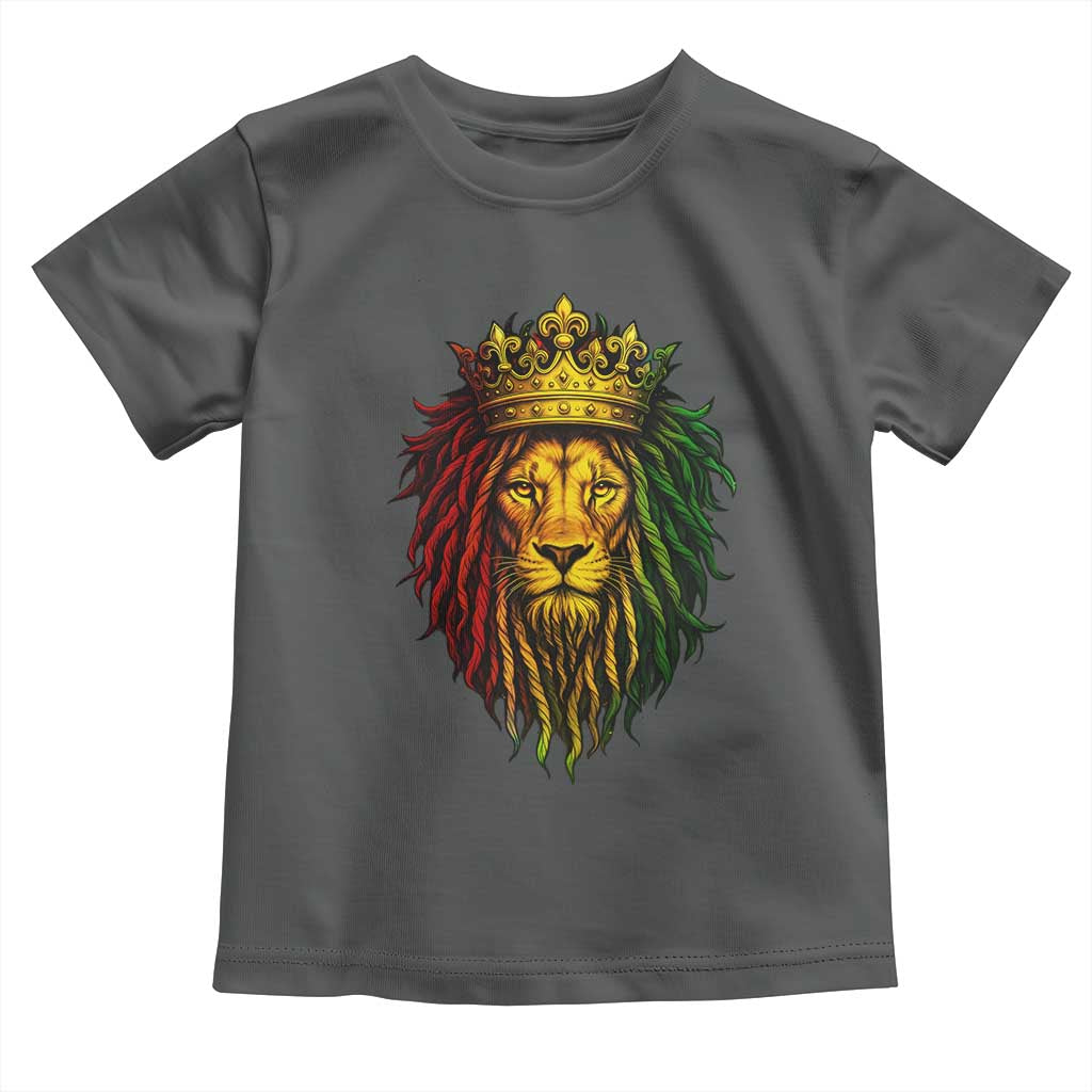 Rasta Reggae Lion Toddler T Shirt Jamaican Pride Lion of Judah Gift for Rastafari TS10 Dark Heather Print Your Wear
