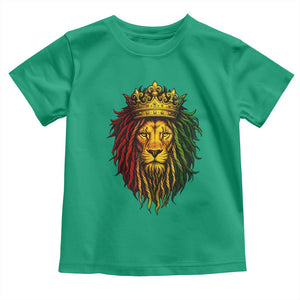 Rasta Reggae Lion Toddler T Shirt Jamaican Pride Lion of Judah Gift for Rastafari TS10 Irish Green Print Your Wear