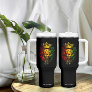 Rasta Reggae Lion Tumbler With Handle Jamaican Pride Lion of Judah Gift for Rastafari TS10 Print Your Wear