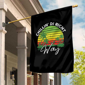 Jamaican Reggae Vibes Garden Flag Retro Rasta Sunset Chill Chillin Di Right Way TS10 Print Your Wear