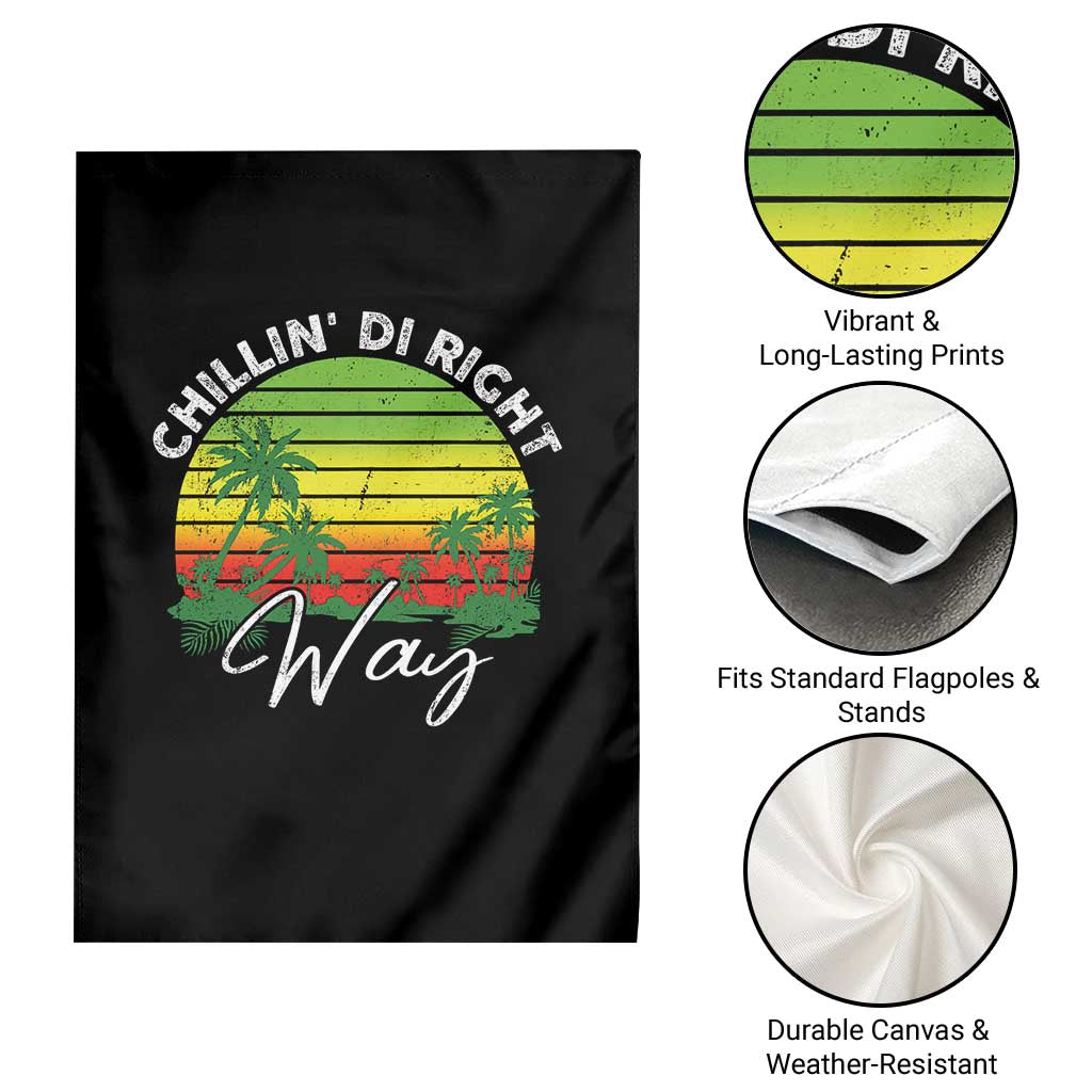 Jamaican Reggae Vibes Garden Flag Retro Rasta Sunset Chill Chillin Di Right Way TS10 Print Your Wear