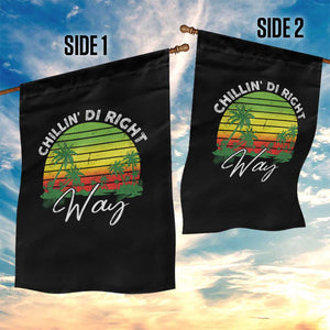 Jamaican Reggae Vibes Garden Flag Retro Rasta Sunset Chill Chillin Di Right Way TS10 Print Your Wear